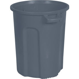 Toter® Round Trash Can With Lift Handle 20 Gal. Cap. Dark Gray Granite