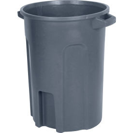 Toter® Round Trash Can With Lift Handle 44 Gal. Cap. Dark Gray Granite