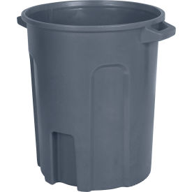 Toter® Round Trash Can With Lift Handle 55 Gal. Cap. Dark Gray Granite