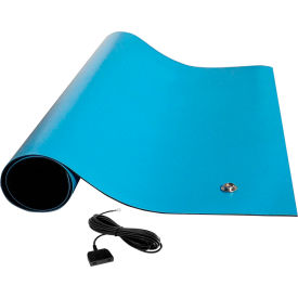 Transforming Technologies MT2500 Rubber Table Mat 30" x 30" x 0.06" Light Blue 