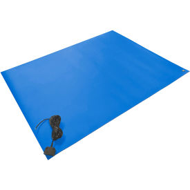Transforming Technologies MT4000 Textured Rubber Table Mat 60" x 24" x 0.08" Royal Blue 