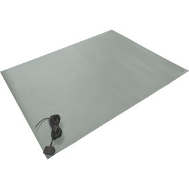 Transforming Technologies MT4000 Textured Rubber Table Mat 48" x 30" x 0.08" Gray 