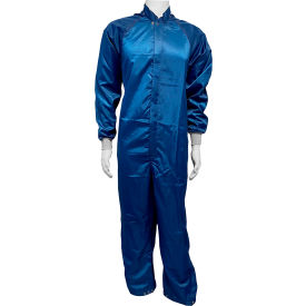 Transforming Technologies TX4000 ESD Cleanroom Apparel Coverall M Navy Blue