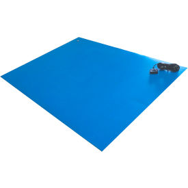 Transforming Technologies VinylSTAT B 3 Layer Vinyl Table Cut Mat w/ Hardware 36"x24"x0.125" Blue 