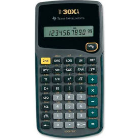 Texas Instruments TI30XA Texas Instruments 10-Digit Scientific Calculator, TI30XA, Battery Power, 3-1/10" X 6" X 4/5", Black image.