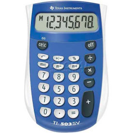 Texas Instruments TI503SV Texas Instruments 8-Digit Handheld Calculator, TI503SV, 3-1/10" X 4-4/5" X 7/10", Blue/Grey image.