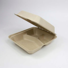Total Papers Three Compartment Clamshell Container, 8