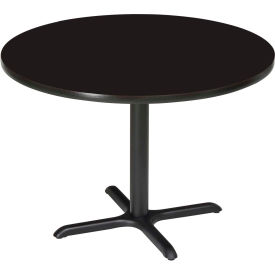 Global Industrial 695672BK Interion® 36" Round Restaurant Table, Black image.