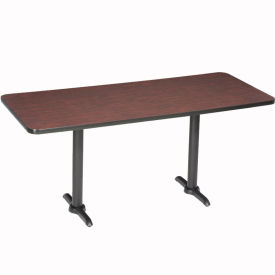 Global Industrial 695799MH Interion® Counter Height Restaurant Table, 60"L x 30"W, Mahogany image.