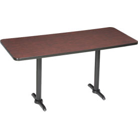 Global Industrial 695800MH Interion® Bar Height Restaurant Table, 60"L x 30"W, Mahogany image.