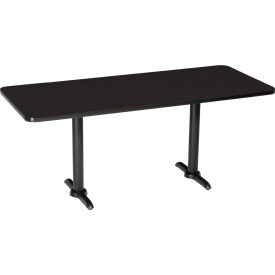 Global Industrial 695802BK Interion® Bar Height Breakroom Table, 72"L x 30"W, Black image.