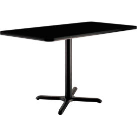 Global Industrial 695849BK Interion® Breakroom Table, 48"L x 30"W x 29"H, Black image.