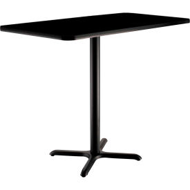 Global Industrial 695850BK Interion® Counter Height Restaurant Table, 48"L x 30"W x 36"H, Black image.