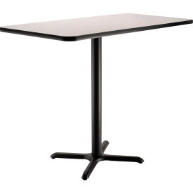 Global Industrial 695851GY Interion® Bar Height Breakroom Table, 48"L x 30"W x 42"H, Gray image.