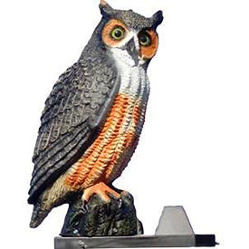 BIRD BARRIER AMERICA , INC. SD-OWL2 Bird Barrier® Rotating Owl Visual Deterrent, Plastic, Brown image.