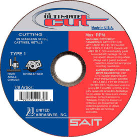 UNITED ABRASIVES, INC 22230*****##* United Abrasives - Sait 22230 Cut Off Wheel Type 1 Ultimate Cut 4-1/2" x .045" x 7/8" Blended image.