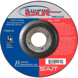UNITED ABRASIVES, INC 22380 United Abrasives - Sait 22380 Depressed Center Wheel T27 Ultimate Cut 4-1/2"x .045" x 7/8" Blended image.