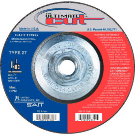 UNITED ABRASIVES, INC 23321 United Abrasives - Sait 23321 Depressed Center Wheel T1 Ultimate Cut 4-1/2"x .045" x 5/8-11" Blended image.