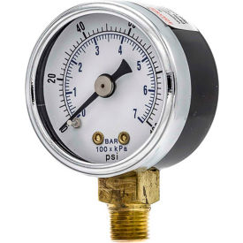 ENGINEERED SPECIALTY PRODUCTS, INC 101D-204E Pic Gauges 2" Utility Pressure Gauge, Dry Filled, 0/100 PSI Range, Lower Mount, 101D-204E image.