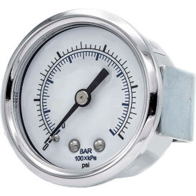 ENGINEERED SPECIALTY PRODUCTS, INC 103D-204E PIC Gauges 2" Pressure Gauge, 1/4" NPT, Dry Fillable, 0/100 PSI Range, U-Clamp Mount, 103D-204E image.