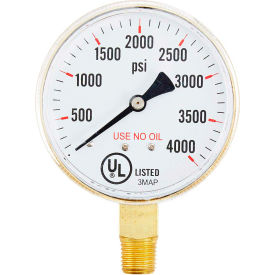 ENGINEERED SPECIALTY PRODUCTS, INC 501D-UNO-254Q PIC Gauges 2.5" UNO Pressure Gauge, 1/4" NPT, Dry, 0/4000 PSI, Lower Mount, 501D-UNO-254Q image.