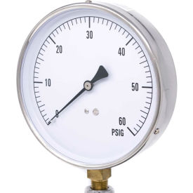 ENGINEERED SPECIALTY PRODUCTS, INC CONTRACTOR-4LD PIC Gauges 4.5" Contractor Pressure Gauge, 1/4" NPT, 0/60 PSI, Stainless, CONTRACTOR-4LD image.
