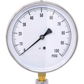 ENGINEERED SPECIALTY PRODUCTS, INC CONTRACTOR-4LE PIC Gauges 4.5" Contractor Pressure Gauge, 1/4" NPT, 0/100 PSI, Stainless, CONTRACTOR-4LE image.