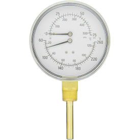 ENGINEERED SPECIALTY PRODUCTS, INC TRI-RC-402L-D PIC Gauges 4" Tridactor Boiler Pressure Gauge, 1/2" NPT, 0/75 PSI, Lower Mount, TRI-RC-402L-D image.