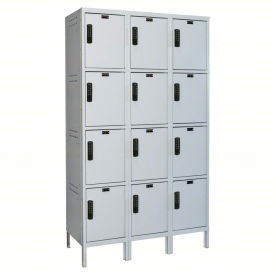 Hallowell® 4-Tier 12 Door Laptop/Backpack Locker 45"W x 18"D x 78"H Light Gray Assembled