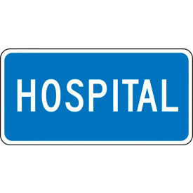 ACCUFORM MANUFACTURING FRG114HP AccuformNMC™ Hospital Traffic Safety Sign, HIP Aluminum, 12" x 24", White/Blue image.
