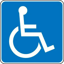 ACCUFORM MANUFACTURING FRG271HP AccuformNMC™ ADA Handicapped Traffic Safety Sign, HIP Aluminum, 24" x 24", White/Blue image.