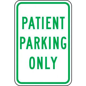 ACCUFORM MANUFACTURING FRP349RA AccuformNMC™ Patient Parking Only Safety Sign, EGP Aluminum, 18" x 12", Green/White image.