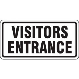 ACCUFORM MANUFACTURING FRR262RA AccuformNMC™ Visitors Entrance Traffic Sign, EGP Reflective Aluminum, 12" x 24", Black/White image.