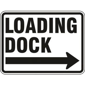 ACCUFORM MANUFACTURING FRR278RA AccuformNMC™ Loading Dock w/ Right Arrow Traffic Sign, Refl. Aluminum, 18" x 24", Black/White image.