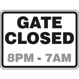 ACCUFORM MANUFACTURING FRR282RA AccuformNMC™ Gate Closed To  Semi-Custom Sign, EGP Aluminum, 18" x 24", Black/White image.
