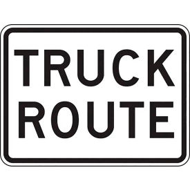 ACCUFORM MANUFACTURING FRR498RA AccuformNMC™ Truck Route Traffic Sign, EGP Reflective Aluminum, 18" x 24", Black/White image.