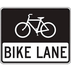 ACCUFORM MANUFACTURING FRR679HP AccuformNMC™ Bike Lane Traffic Safety Sign, HIP Aluminum, 24" x 30", Black/White image.