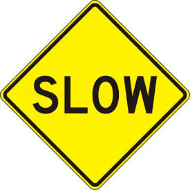 ACCUFORM MANUFACTURING FRW464RA AccuformNMC™ Slow Traffic Sign, EGP Reflective Aluminum, 24" x 24", Black/Yellow image.