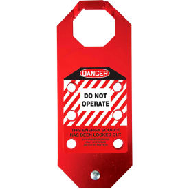 ACCUFORM MANUFACTURING KDH641 Accuform KDH641 Stopout® Aluma-Tag™ Hasp, Danger Do Not Operate, Aluminum image.
