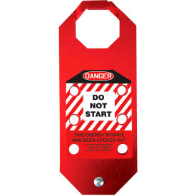 ACCUFORM MANUFACTURING KDH647 Accuform KDH647 Stopout® Aluma-Tag™ Hasp, Danger Do Not Start, Aluminum image.
