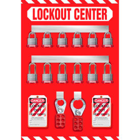 ACCUFORM MANUFACTURING KST810 Accuform KST810 Stopout® Lockout Store-Boards™, 12 Padlock Capacity, Aluminum image.
