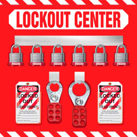 ACCUFORM MANUFACTURING KST814 Accuform KST814 Stopout® Lockout Store-Boards™, 6 Padlock Capacity, Aluminum image.