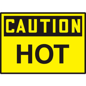 ACCUFORM MANUFACTURING LCHL675XVE Accuform LCHL675XVE Caution Hot Label, 5"W x 3-1/2"H, Dura-Vinyl™, 1/Pack image.