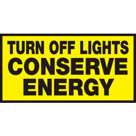 ACCUFORM MANUFACTURING LRCY533VSP AccuformNMC™ Turn Off Lights Conserve Energy Label, Adhesive Vinyl, 1-1/2" x 3", Pack of 5 image.