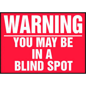 ACCUFORM MANUFACTURING LVHR303RFE AccuformNMC™ Warning You May Be In A Blind Spot Sign, Adhesive Reflective Sheet, 10" x 14", Red image.