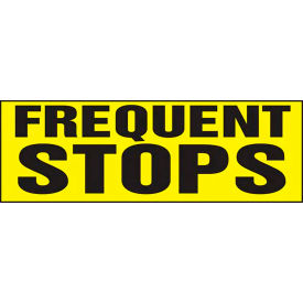 ACCUFORM MANUFACTURING LVHR501RFE AccuformNMC™ Frequent Stops Truck Safety Sign, Adh. Reflective Sheet, 8" x 24", Black/Yellow image.