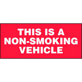 ACCUFORM MANUFACTURING LVHR557XVE AccuformNMC™ This Is A Non-Smoking Vehicle Safety Sign, Adhesive Dura-Vinyl, 3" x 7", White/Red image.