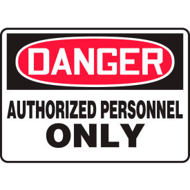 ACCUFORM MANUFACTURING MADM130VA Accuform MADM130VA Danger Sign, Authorized Personnel Only, 10"W x 7"H, Aluminum image.