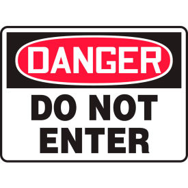 ACCUFORM MANUFACTURING MADM139VP Accuform MADM139VP Danger Sign, Do Not Enter, 14"W x 10"H, Plastic image.