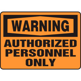 ACCUFORM MANUFACTURING MADM322VS Accuform MADM322VS Warning Sign, Authorized Personnel Only, 10"W x 7"H, Adhesive Vinyl image.
